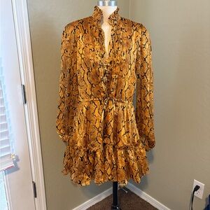 Buddy Love Snake Print Mini Dress - Gold and Black